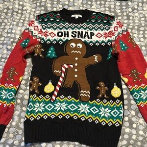 Gingerbread Oh Snap Christmas sweater women’s medium
